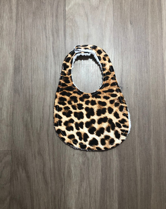 Leopard print - doll bib