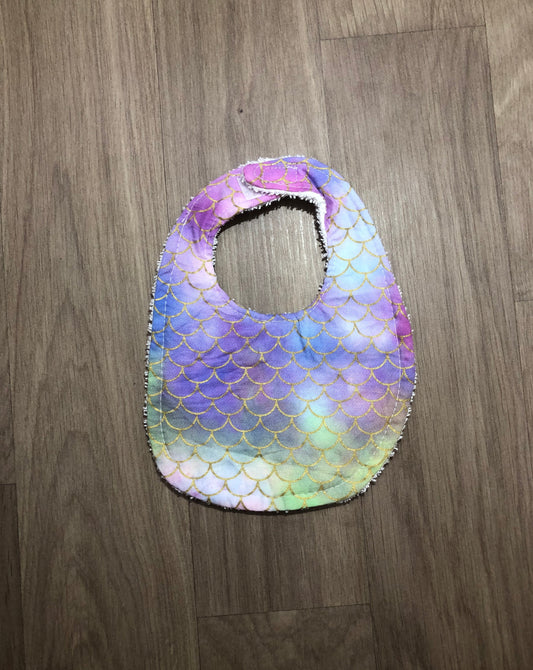 Rainbow scales - doll bib