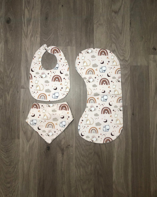 aussie animals, baby products, bibs, burp cloths, handmade