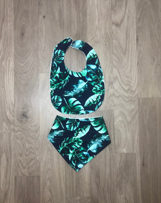 Palm leaves - navy