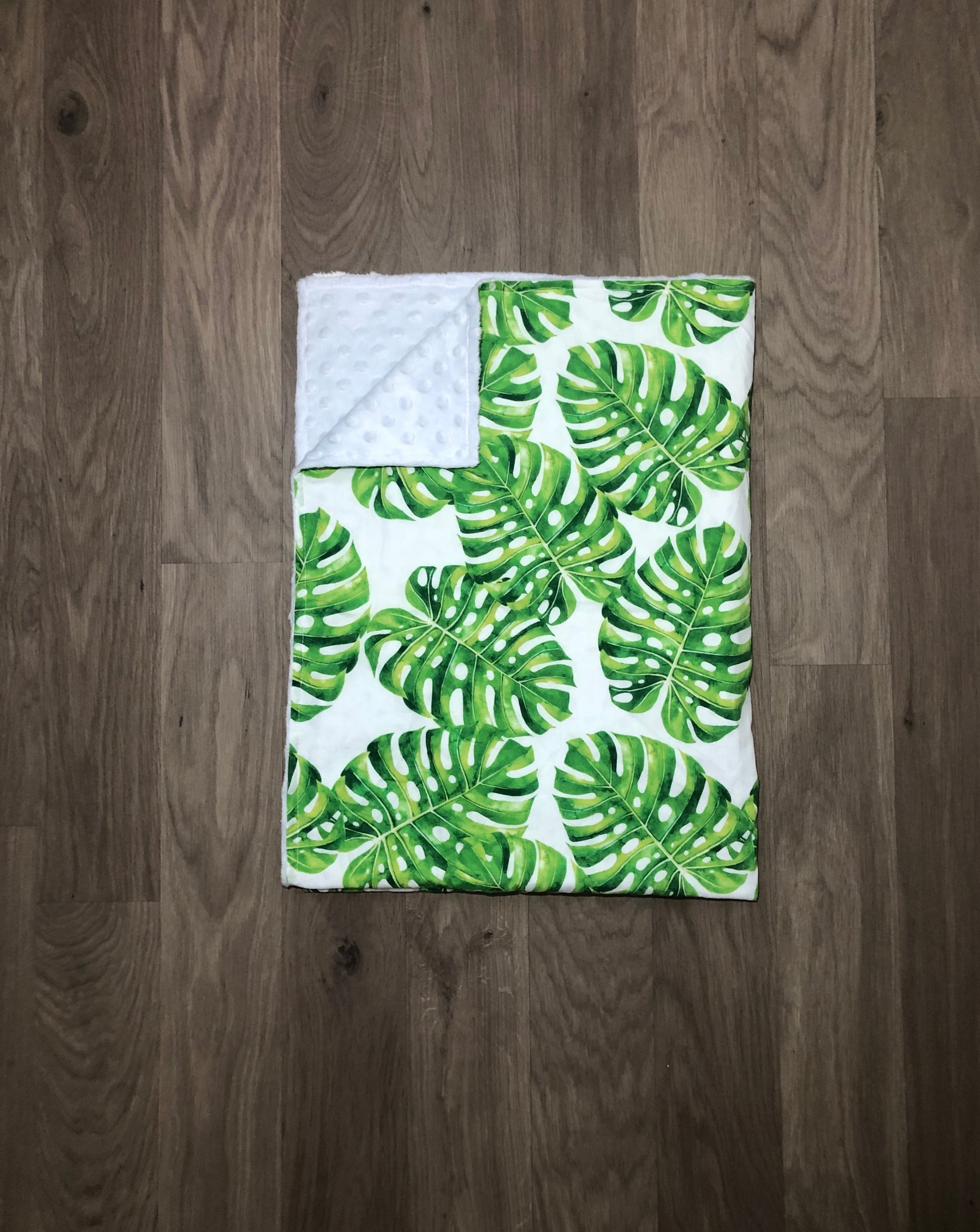 pram blanket, handmade blanket, palm leaves