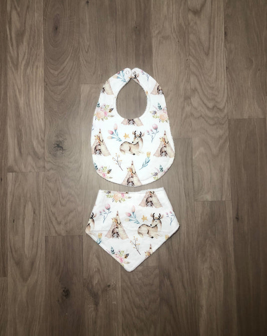 bibs, bandana bibs, handmade, animals, teepees