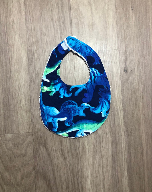 Neon dinosaur - doll bib