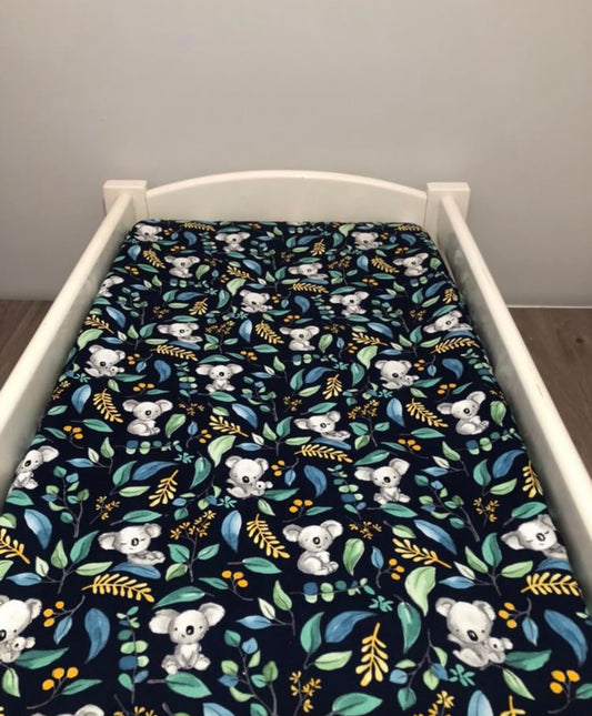 Koala - Navy - change mat cover/fitted bassinet sheet